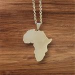 Stainless Steel African Map Necklace