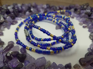 Purple and gold waist bead