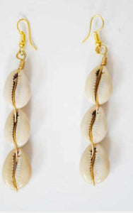 Cowrie shell wired earrings