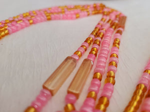 Pink and Gold Waist Beads