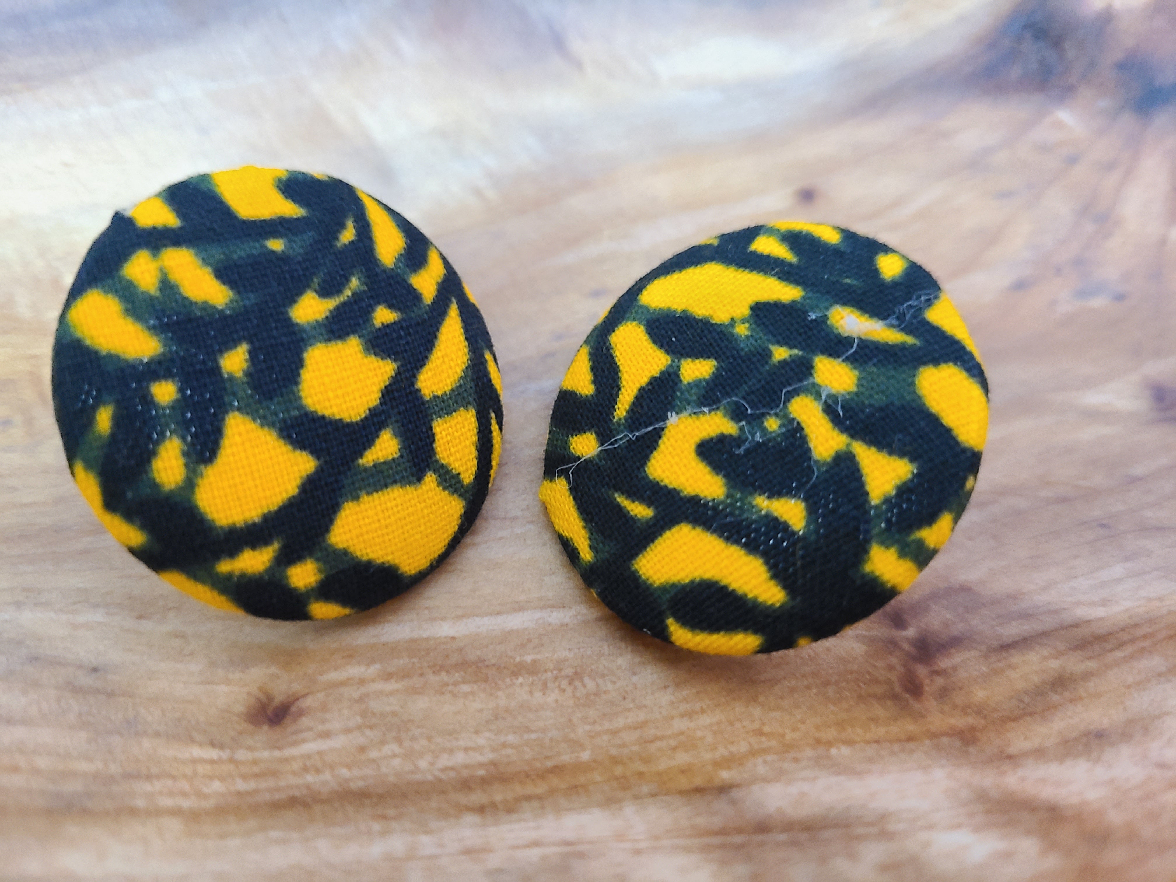 Ankara Button Earrings