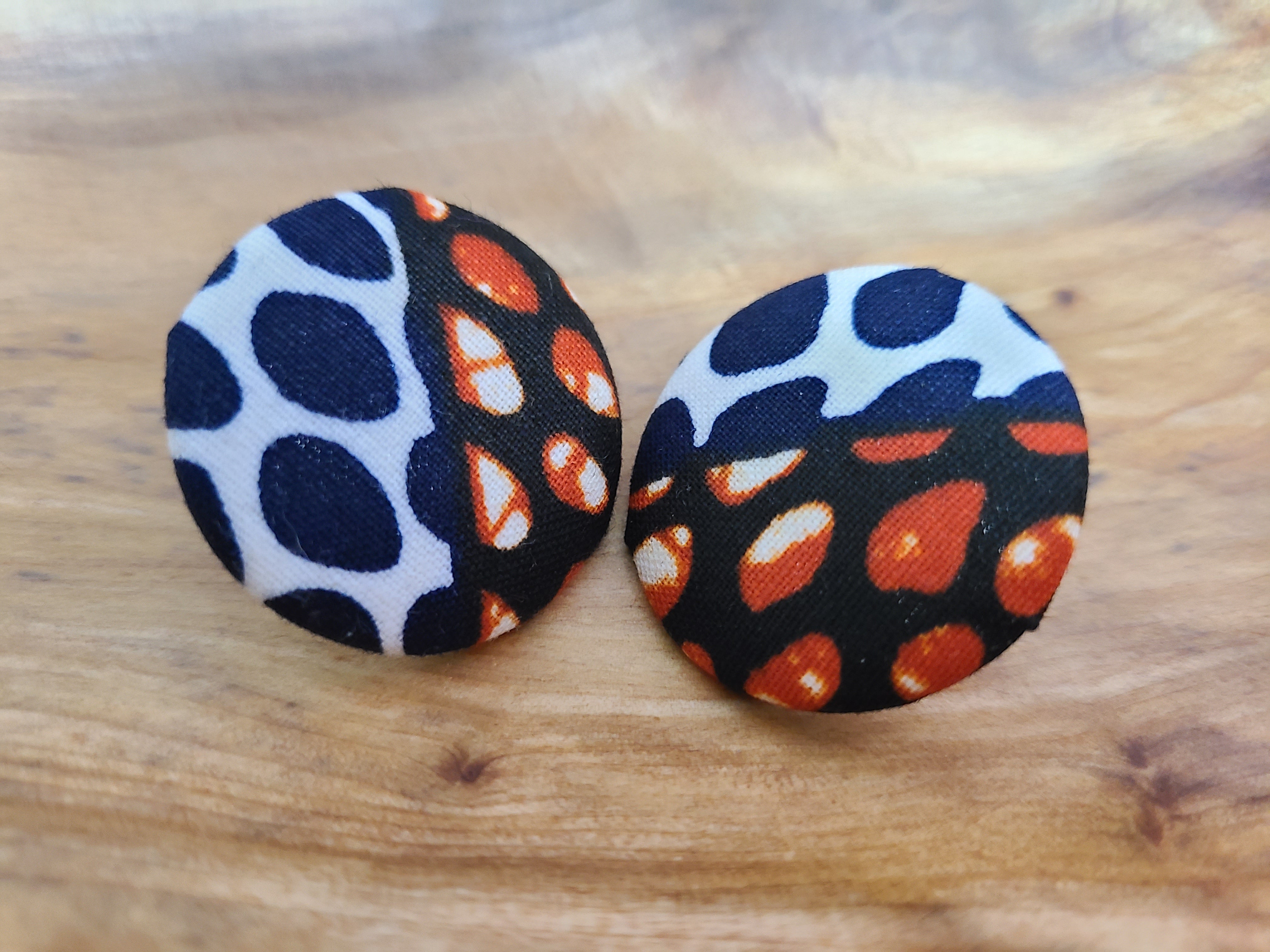 Ankara Button Earrings